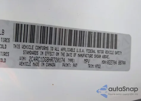 2017 Chrysler Pacifica Touring from USA, damaged, VIN 2C4RC1DG8HR720174